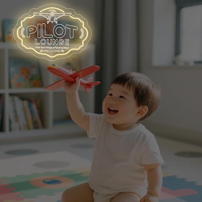 Pilot Neon Sign For Room Wall Decor, Pilot Led Neon Light Airplane lovers Gifts - Image 7