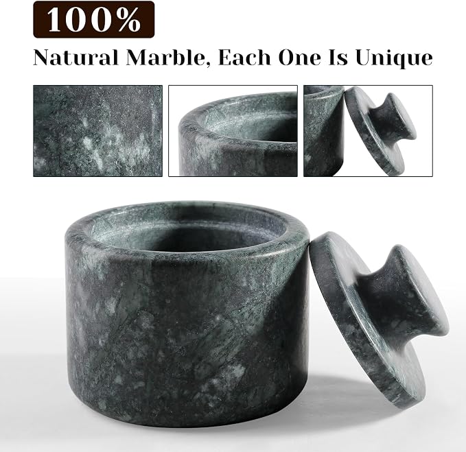 Koville Indian Green Marble Salt Cellar - Image 2