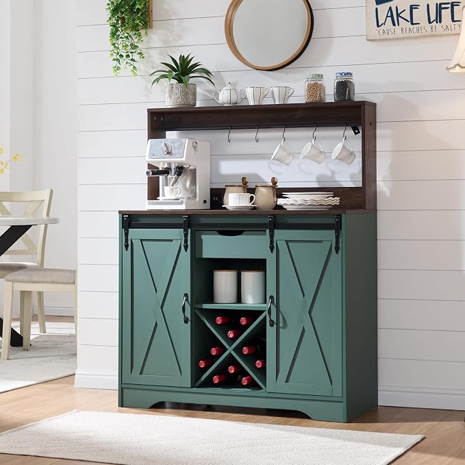 Wnutrees Farmhouse Coffee Bar Cabinet by Wnutrees