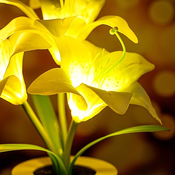 WSYEAR Birthday Gifts for Women-Fake White Lily Artificial Flower Lamp Night - Image 8