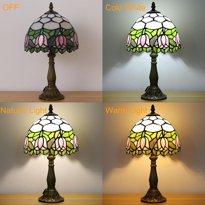 Tiffany Style Table Lamp, 8 Inch Small Antique Lamp, - Image 2