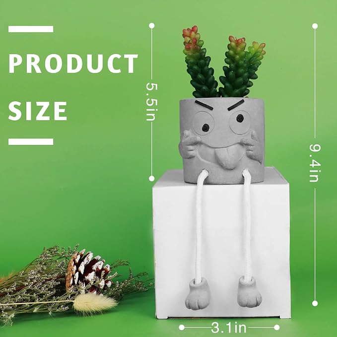 Zerzsy Artificialplant Succulents in Cement Pots - Image 5
