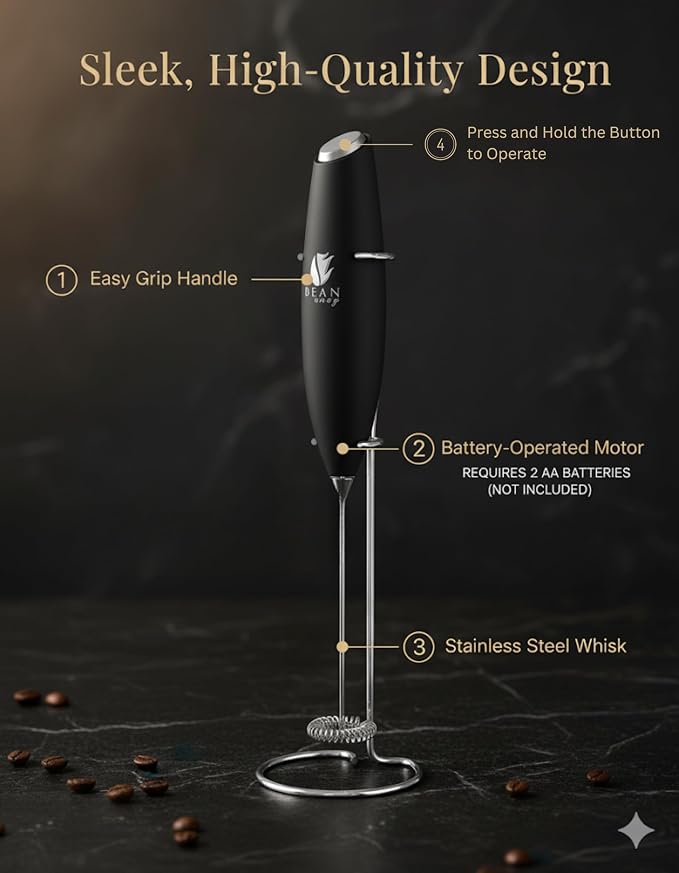 Bean Envy Milk Frother, Coffee Stirrers, Frother Wand, Milk Frother Handheld - Image 4
