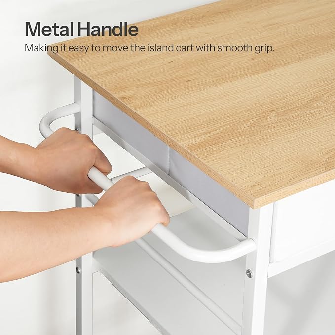 HOOBRO Kitchen Island with Storage, Rolling Island Cart - Image 7