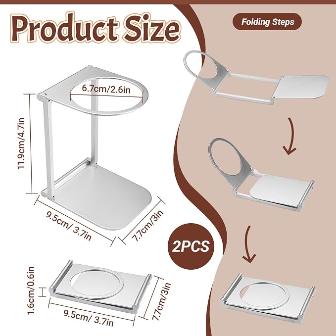 Portable Coffee Maker Stand, Foldable Aluminum Pour Over Coffee Dripper Holder - Image 2