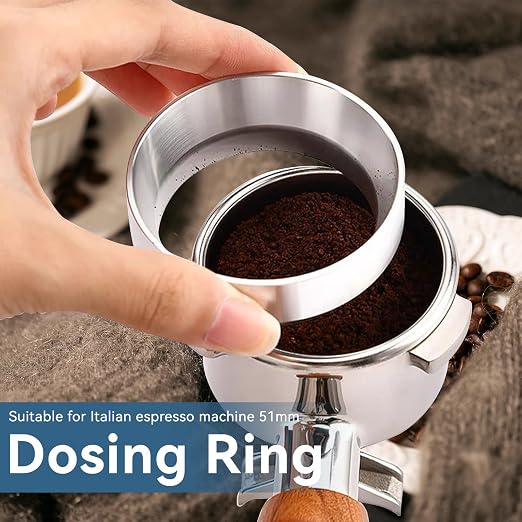 51/53/58 mm Espresso Dosing Funnel, Aluminum Coffee Dosing Ring Espresso Powder - Image 6