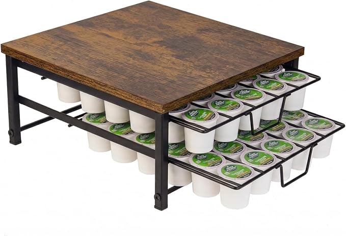 2 Tier Coffee Pod Drawer, 60 Capacity Coffee Capsule Storage Organizer Holder by SPEDAY