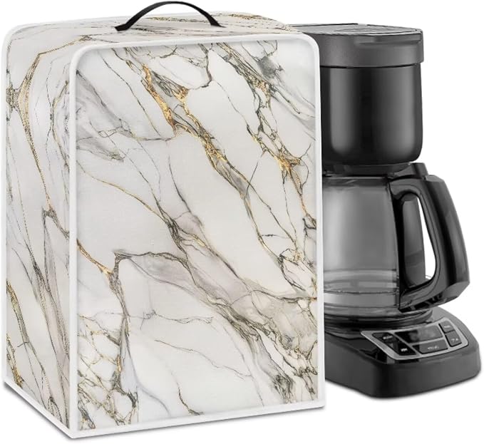 White Marble Coffee Machine Cover Dust Coffee Maker Cover by Unknown