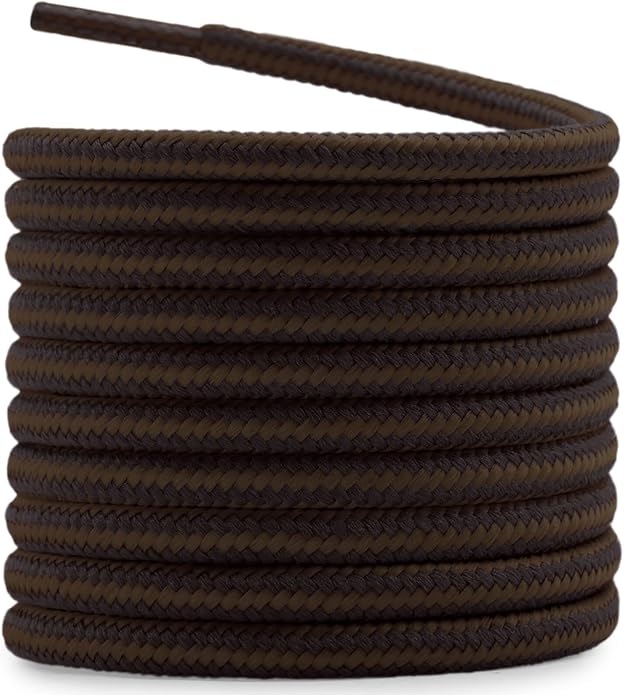 DELELE 2 Pair Round Boot Laces Outdoor Hiking Walking Shoelaces Dual Coloured by DELELE
