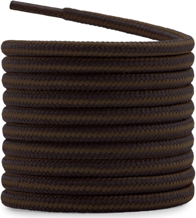 DELELE 2 Pair Round Boot Laces Outdoor Hiking Walking Shoelaces Dual Coloured by DELELE