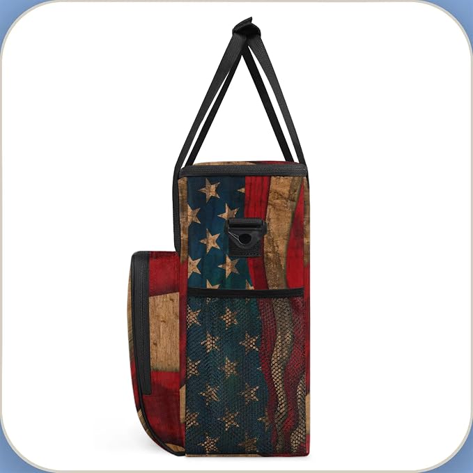 American Flag Coffee Maker Carring Bag, Large Insulated Storage Organizer Case - Image 4