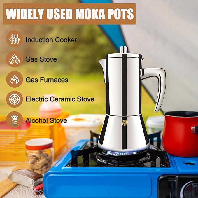 2 Cup Thickened 304 Stainless Steel Moka Pot Stovetop Espresso Maker Cafeteras - Image 5