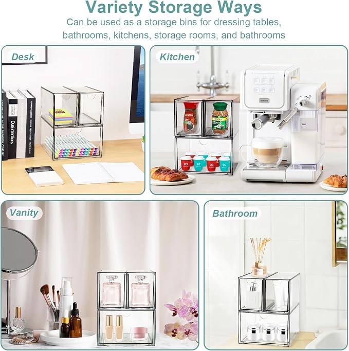 3 Tea and Coffee Organizer and Storage, Acrylic Tea Bag Holder Organizer - Image 7