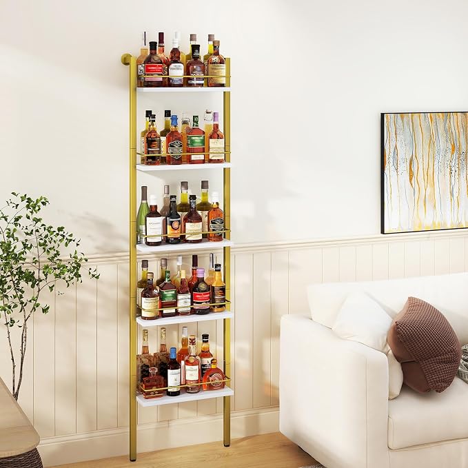 YMYNY 5-Tier Freestanding Wine Rack, UHWR001G | - Image 8