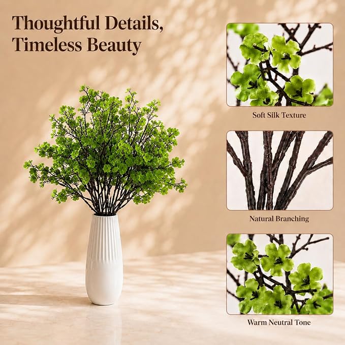 Mandy's 6 Bundles Artificial Green Baby’s Breath Flowers | 18.5 Inch Silk - Image 4