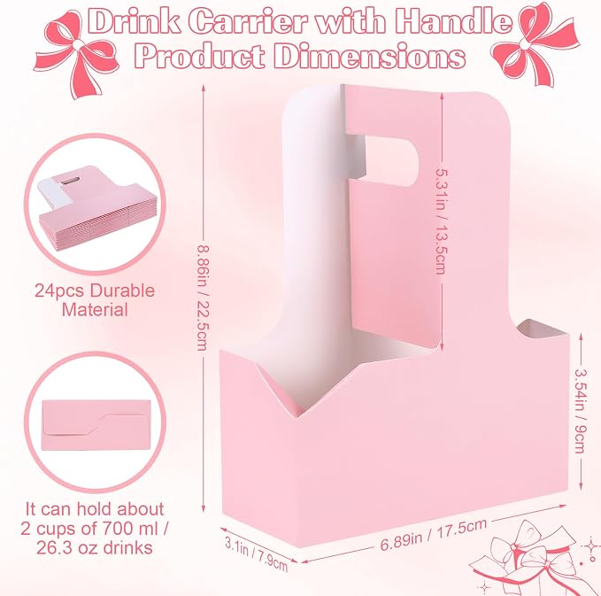2 Cup Drink Carrier with Handle - Image 2