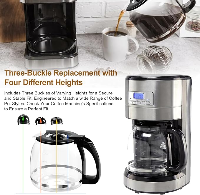 12-Cup Glass Coffee Carafe for Drip Coffee Makers – 1.8L Universal Replacement - Image 4