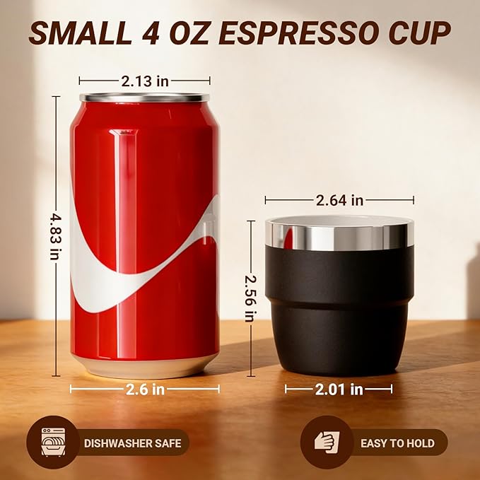 4 oz Small Espresso Cup, Ceramic-Lined 18/8 Stainless Steel, Double-Wall Vacuum - Image 2