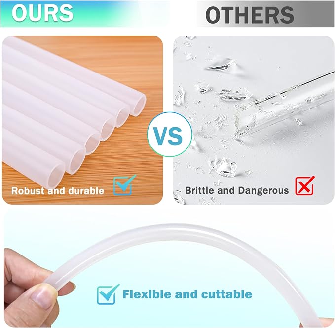 LUCKINEE 6pc Plastic Replacement Straws Reusable - Image 4