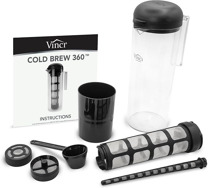 VINCI Cold Brew 360, Plastic Cold Brew Coffee Maker Featuring Patented Dual - Image 9