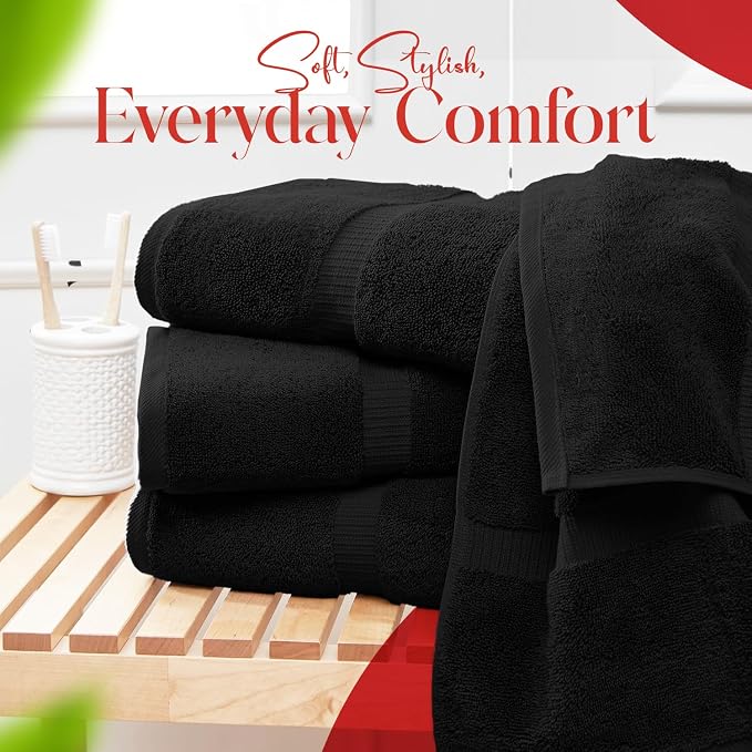 RIVERSIDE Medium Bath Towel Set of 4, 24x48 Inches – 100% Ring-Spun Cotton Bath - Image 6