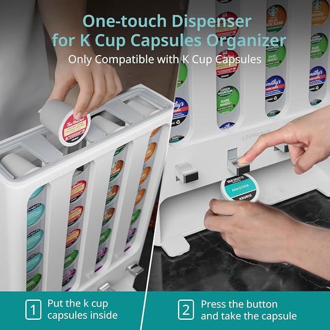LifeMoreasy K Cup Holder Creative Coffee Pods Storage Stand Vending-Style K Pod - Image 2