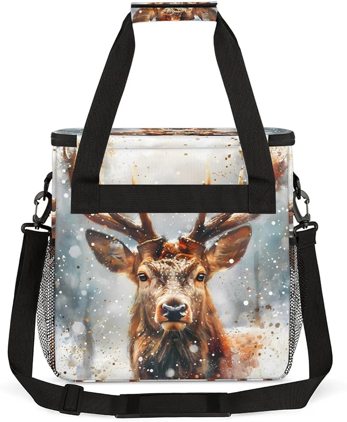 Deer Moose Coffee Maker Carring Bag, Large Insulated Storage Organizer Case - Image 5
