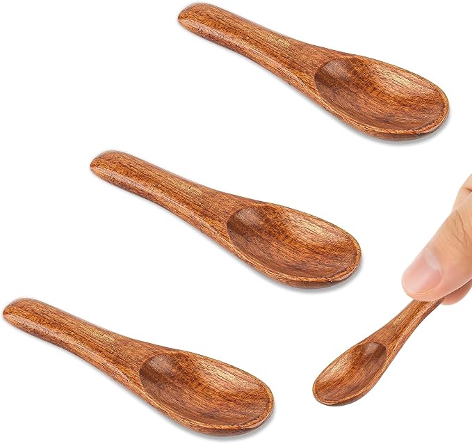 3 Pcs Handmade Tiny Spoons for Spices 2.36 Inch Mini Wooden Spoons Small Spice by Unknown