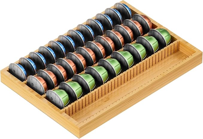 MinBoo Bamboo Coffee Pod Storage Holder Drawer Insert by MinBoo