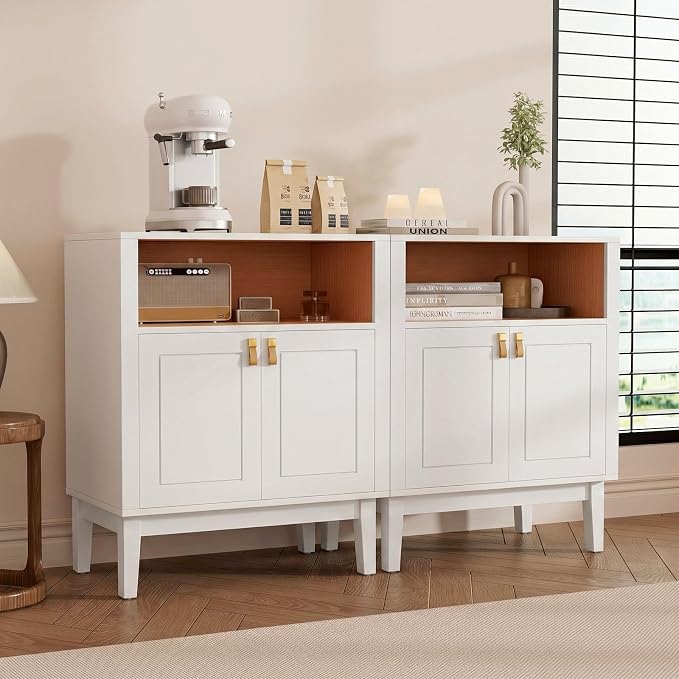 TUSY 32"H Sideboard Cabinet, Two-Tone Farmhouse Storage Unit - Image 5