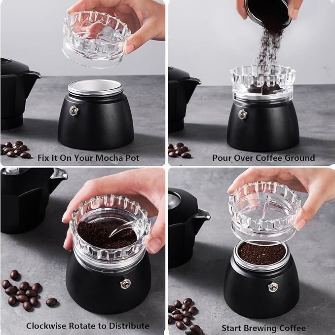 Moka Pot Dosing Ring & Coffee Distributor 2in1 Coffee Maker Dosing Ring - Image 5
