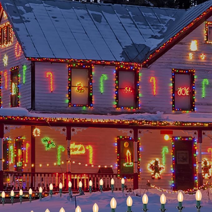 C9 Christmas Lights Outdoor, 38Ft Christmas Pathway Lights - Image 6