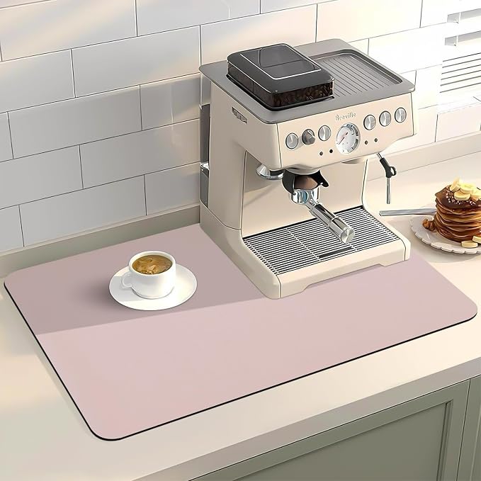 Coffee Bar Mat for Countertop, 16“ x 24” Super Absorbent Dish Drying Mat by Meetcolor
