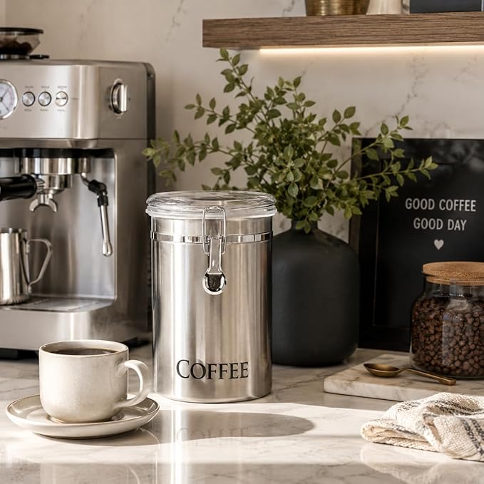 Oggi Stainless Steel Coffee Canister 62 fl oz - Image 3