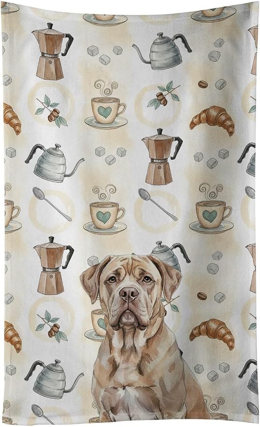 Caroline's Treasures Isabella Dogue de Bordeaux Coffee Bar Kitchen Towel Velour by CarolinesTreasures