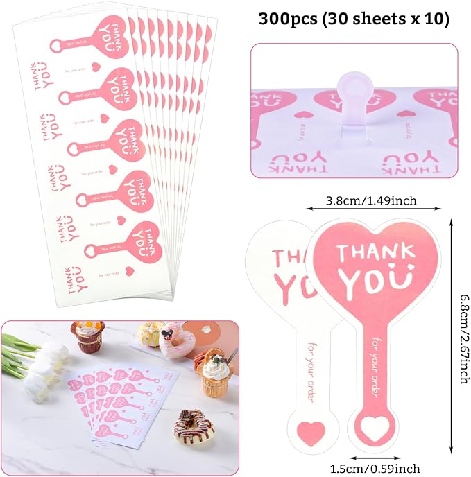 Beyonday 300pcs Handmade Lollipop Baking Stickers - Image 2