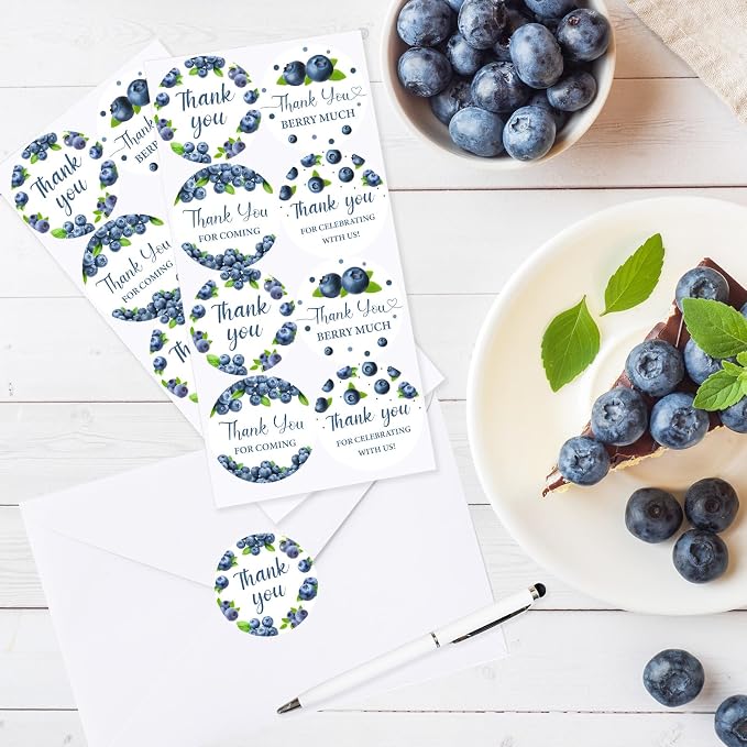 Serencatcher Blueberry Thank You Stickers, 10 Sheets - Image 3