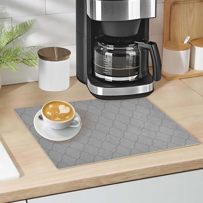 Coffee Mat Coffee Bar Station Maker Machine Pot Table Spill Mat Leather - Image 5
