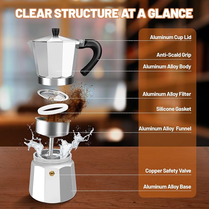 12 Cup Aluminum Espresso Stovetop Moka Pot Express Coffee Maker Percolator - Image 3