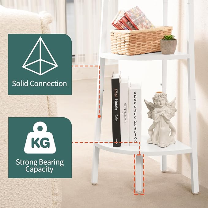 Yoobure Corner Shelf, 4-Tier Corner Bookshelf - Image 5