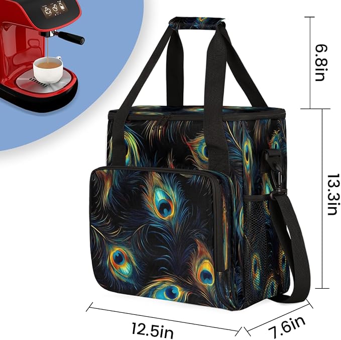 Peacock Feather Coffee Machine Bag Compatible - Image 2