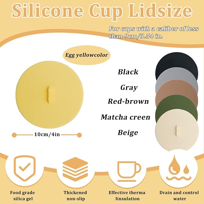 6Pcs Silicone Lids for Cups, Reusable Silicone Cup Covers, Colored Universal - Image 2