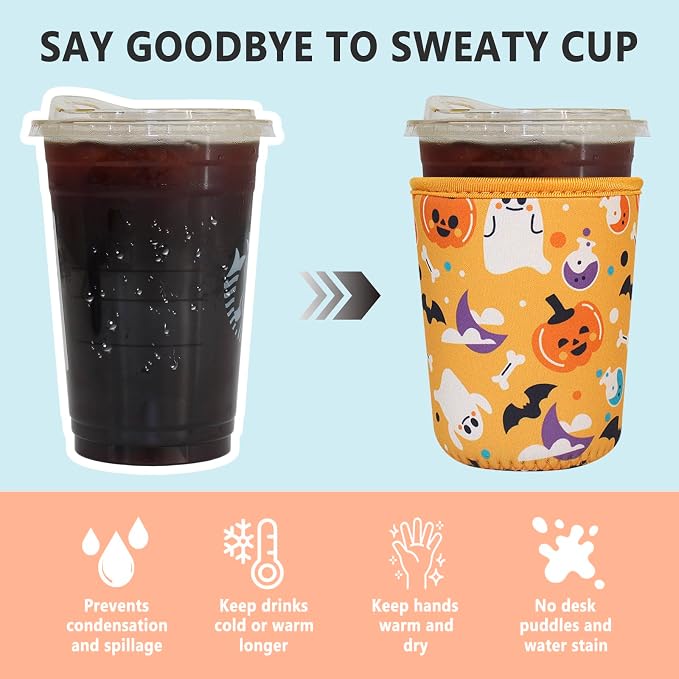 3 Pack Reusable Iced Coffee Sleeves - Image 5