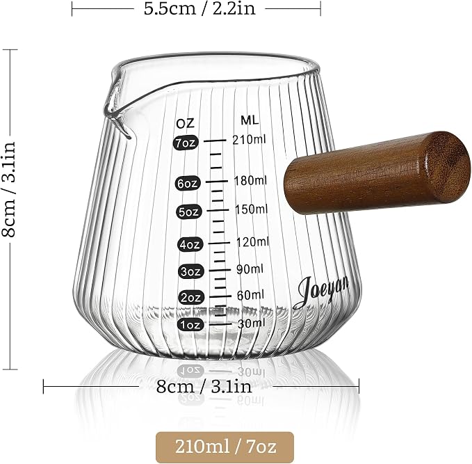 Joeyan Espresso Measuring Cup, 7oz Clear Espresso Shot Cups - Image 2