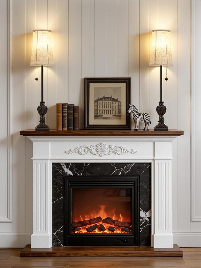 EJIAXIN Buffet Table Lamps Set of 2-28" Tall Skinny Black Resin Table Lamp - Image 5