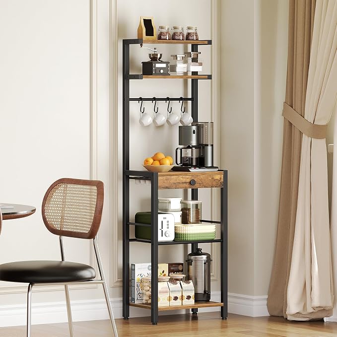 YATINEY Bakers Rack, 5-Tier Coffee Bar Station, Coffee Stand - Image 9