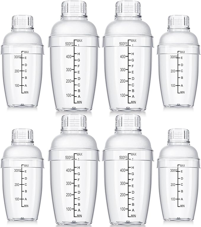 Lallisa 8 Pcs Plastic Cocktail Shaker Set Drink Shaker Mixer by Lallisa