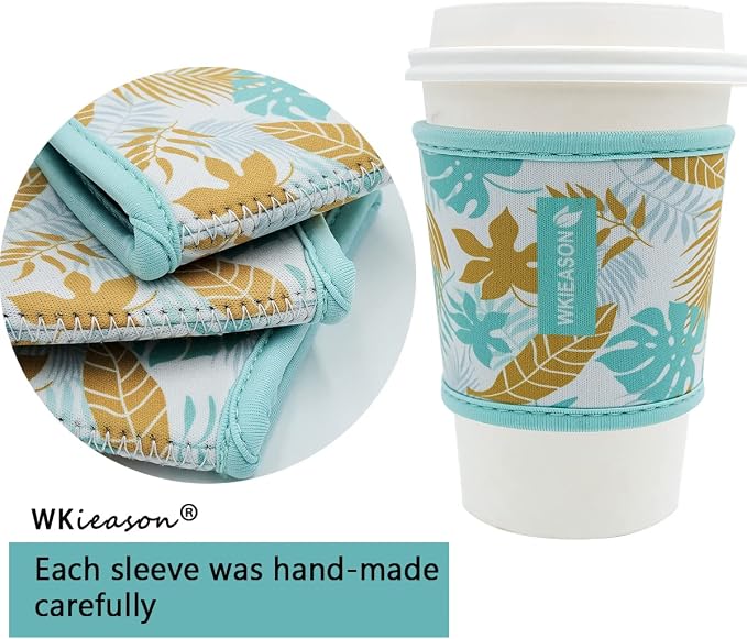 WK IEASON Reusable Hot Cup Insulator Sleeves Neoprene Hot Tea Cup Holder - Image 2