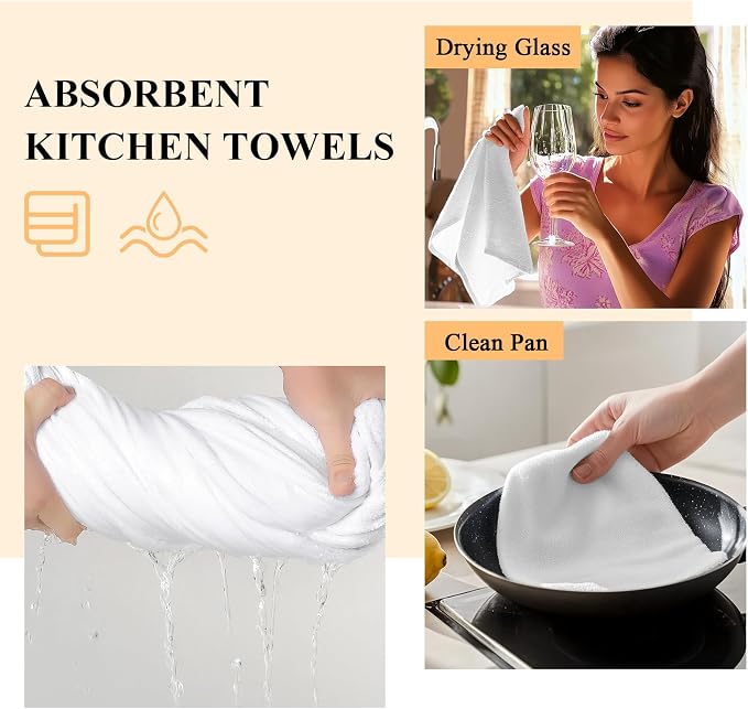 Kitchen Towel Set, Coffee Theme Fast Drying Microfiber Kitchen Towels Dish - Image 4