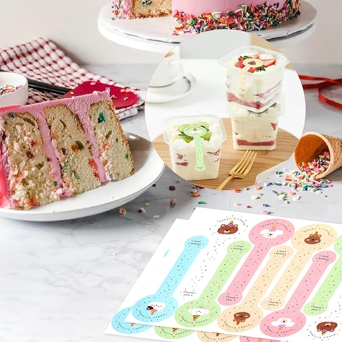 300pcs Happy Birthday Handmade Lollipop Baking Stickers - Image 5